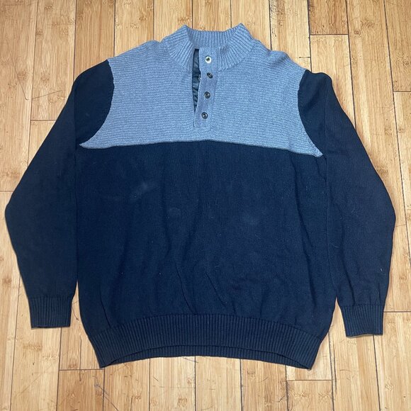 INK International Concepts Long Sleeve 1/4 Button Grey/ Black Pull Over Men Sz X - Picture 1 of 7